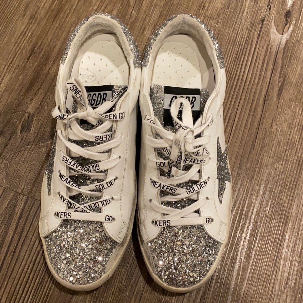 Golden goose glitter Superstar low-top sneakers